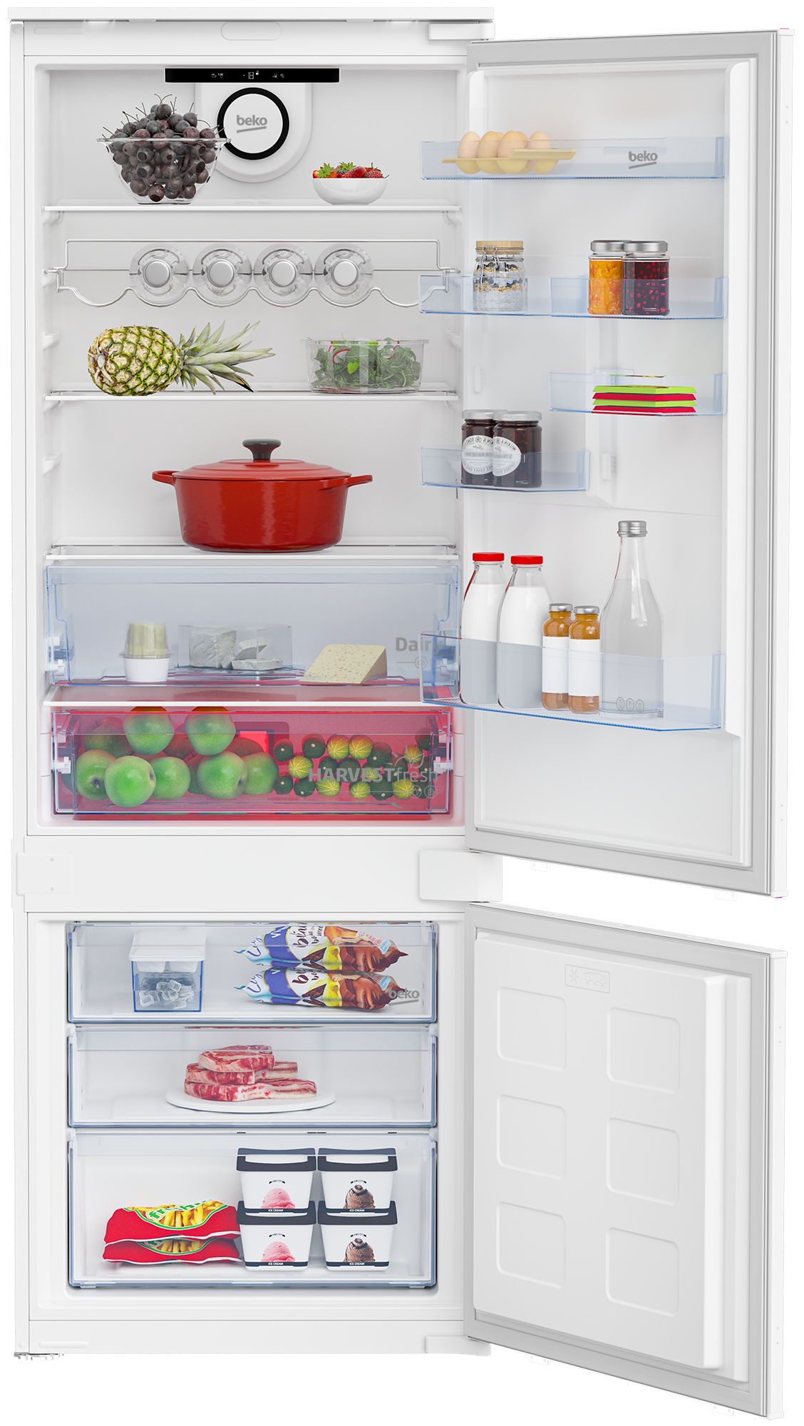 Beko BCSE400E40SN – Frigorifero da incasso combinato 400 L No Frost