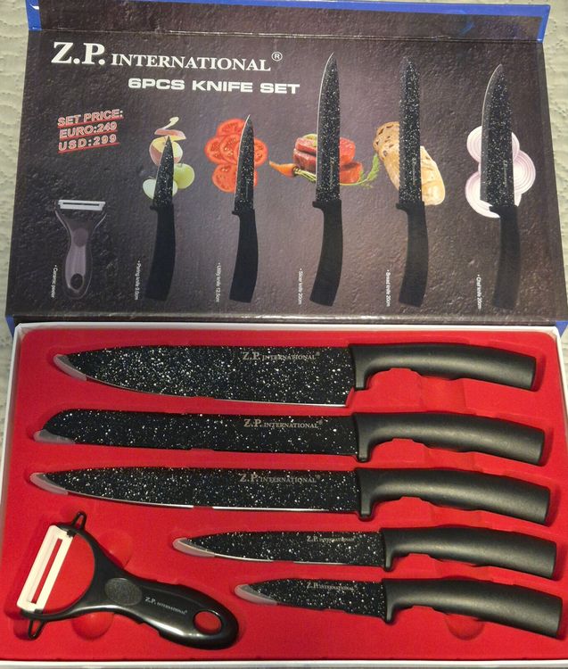 coltelli Messerset 6-teilige Neu schwarz Z.P. International